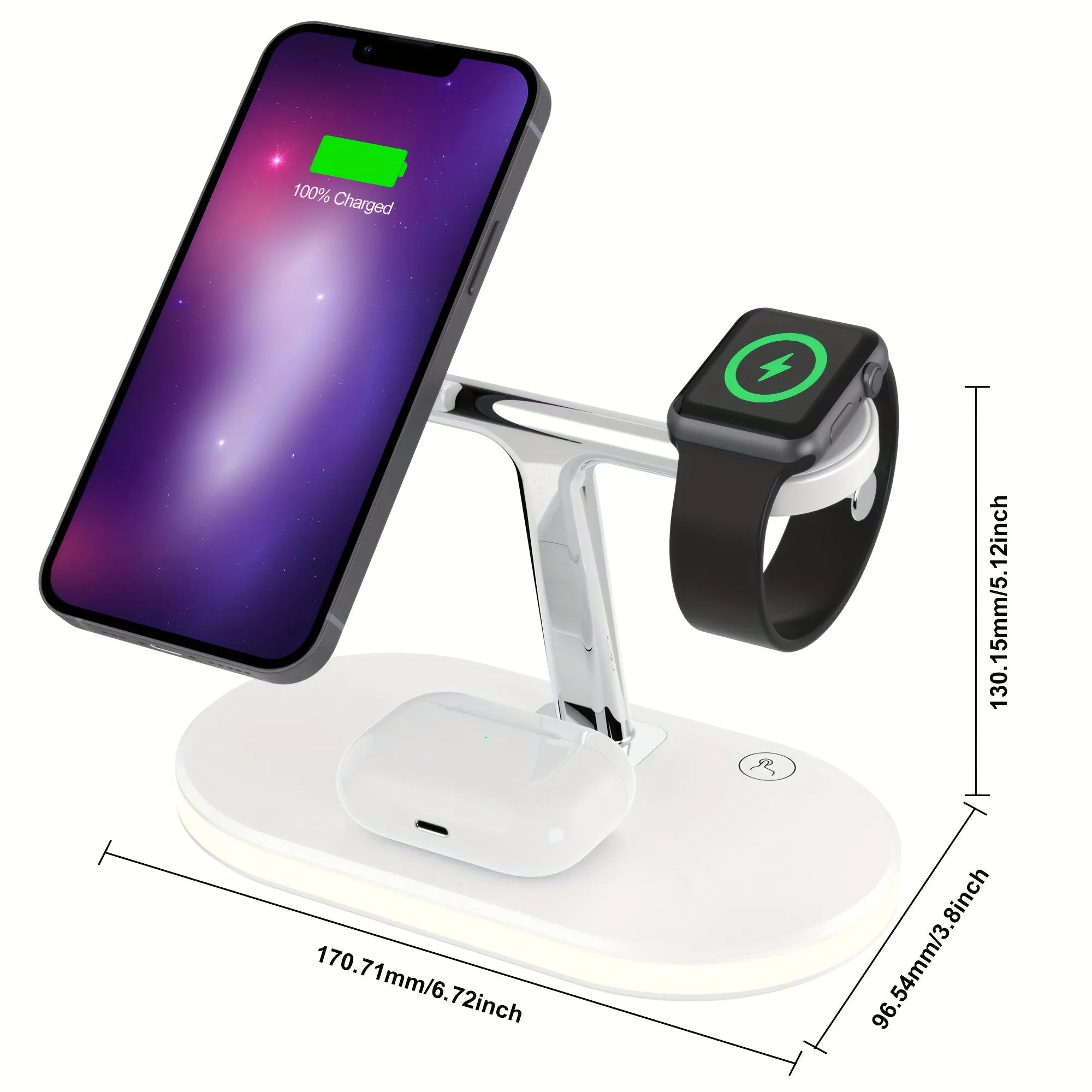 3-in-1 Magnetic Wireless Charging Station size