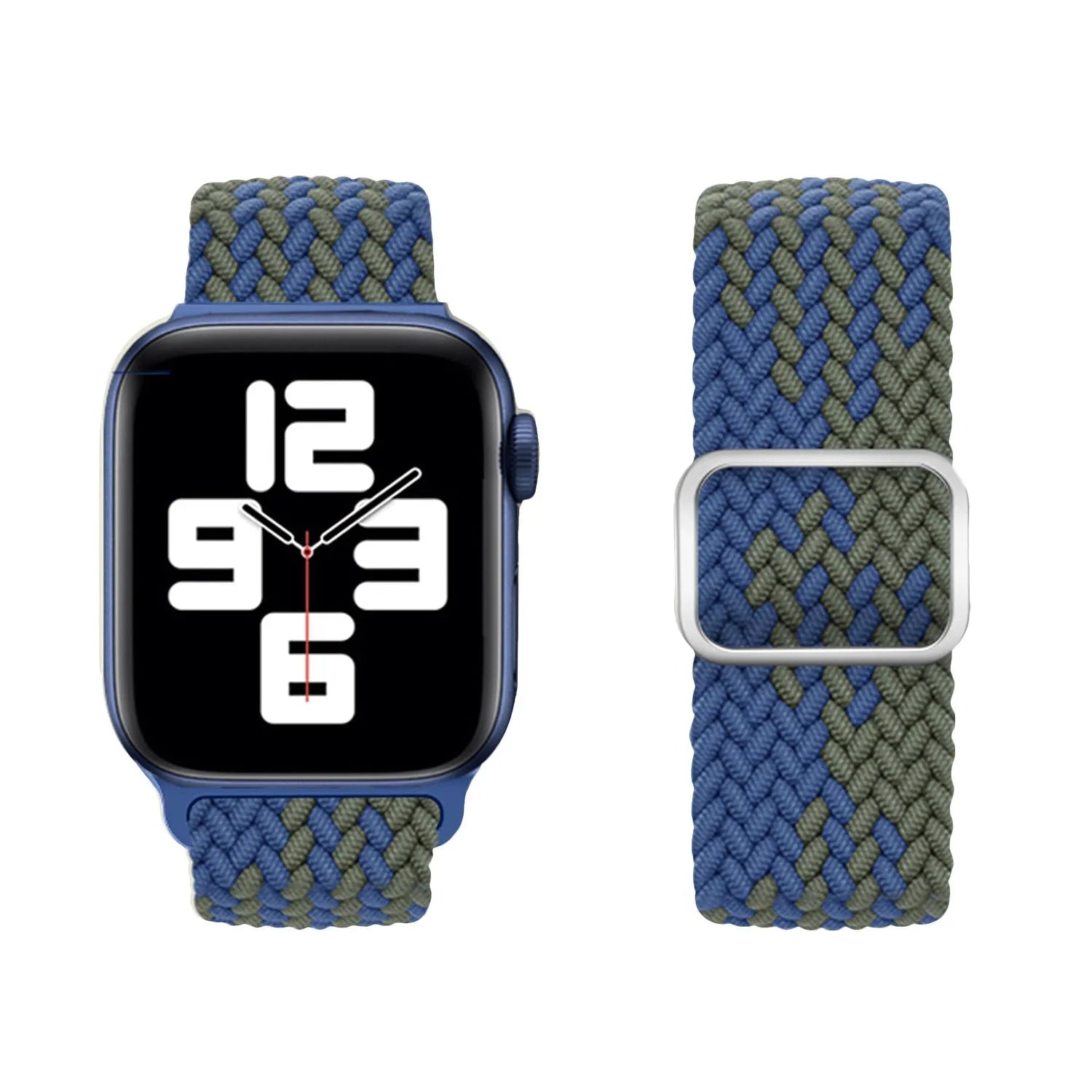 Adjustable Apple Watch Braided Loop#color_blue/green