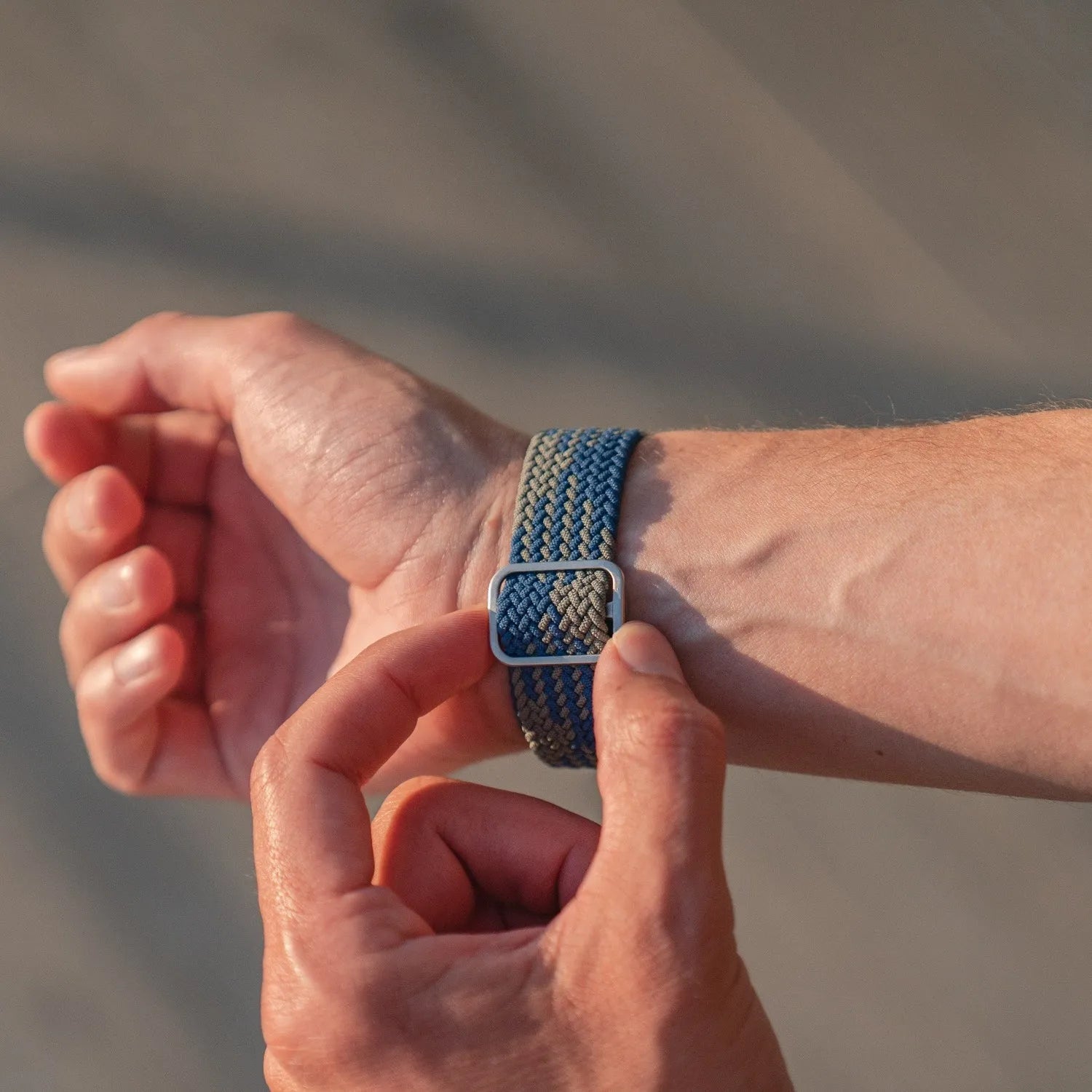 Adjustable Apple Watch Braided Loop#color_blue/green