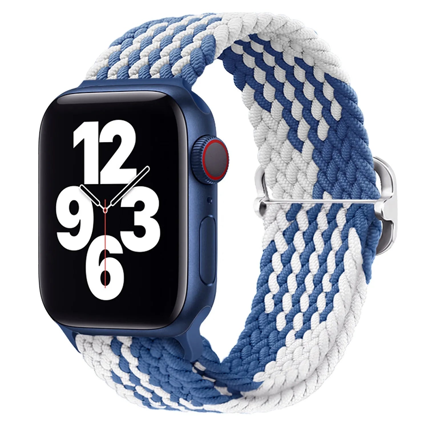 Adjustable Apple Watch Braided Loop#color_blue/white