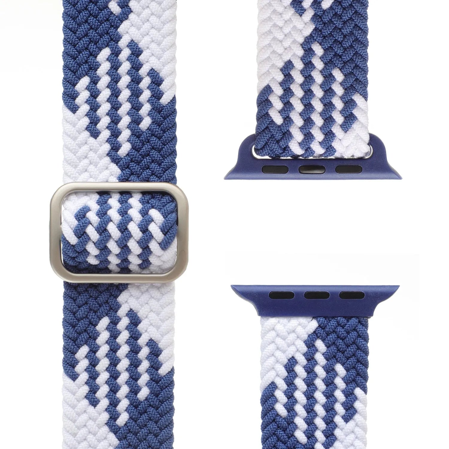 Adjustable Apple Watch Braided Loop#color_blue/white