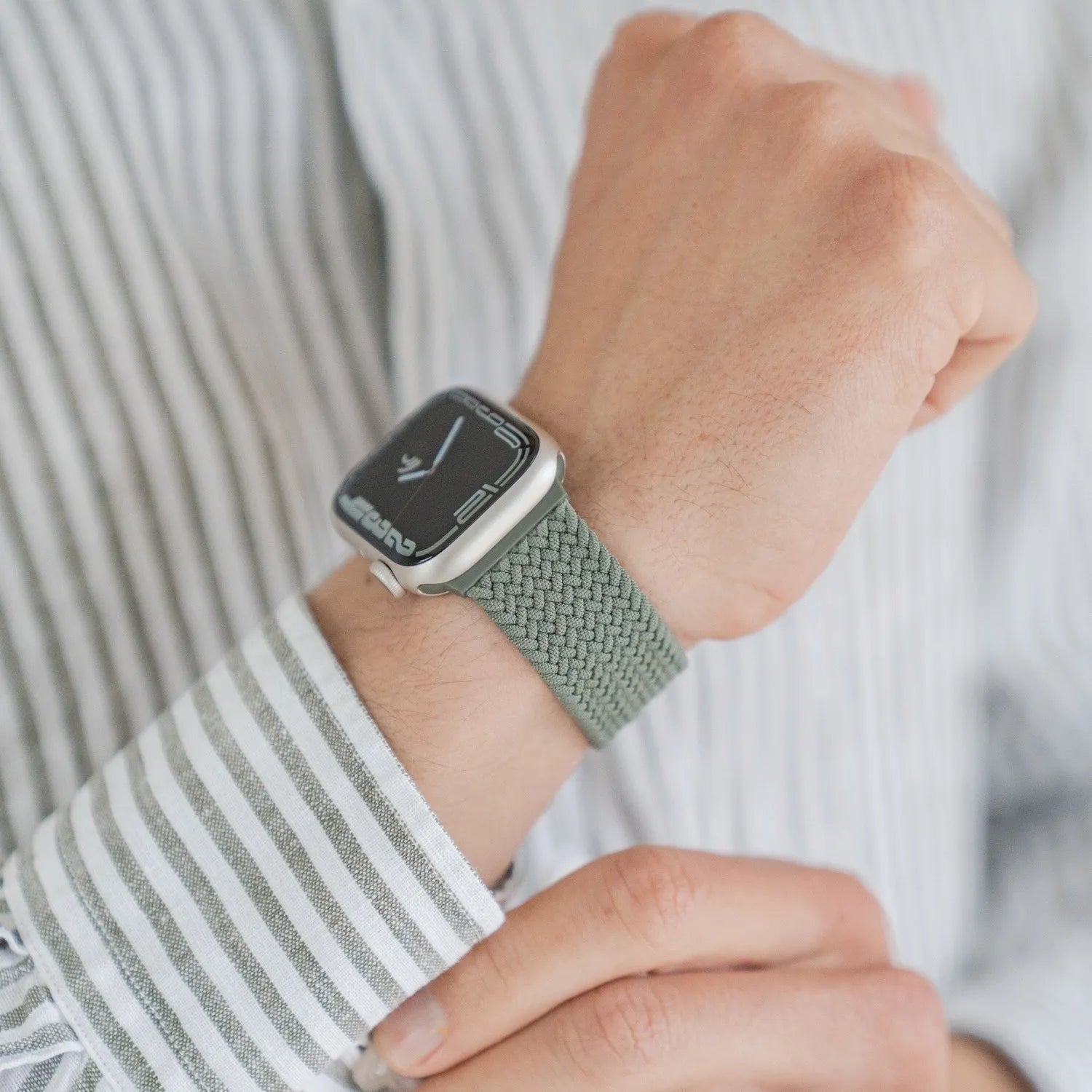 Adjustable Apple Watch Braided Loop#color_green