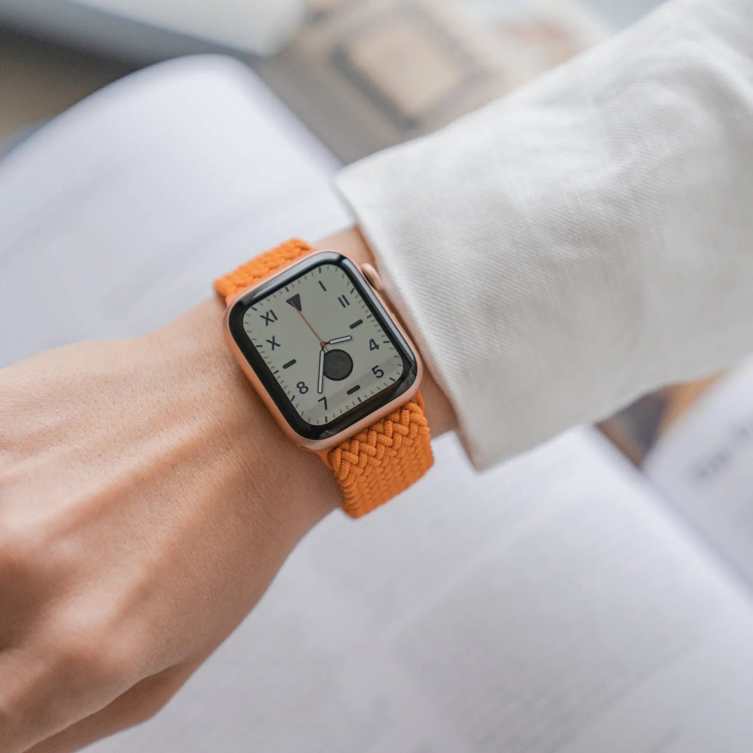 Adjustable Apple Watch Braided Loop#color_orange
