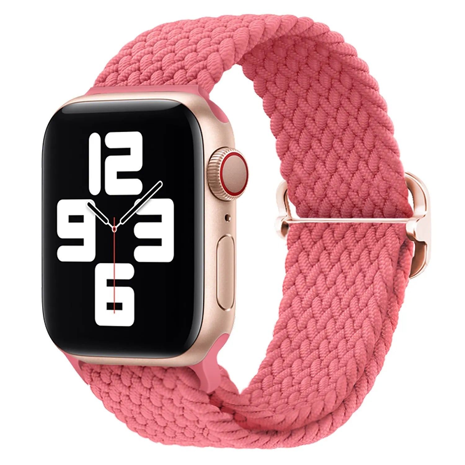 Adjustable Apple Watch Braided Loop#color_watermelon red