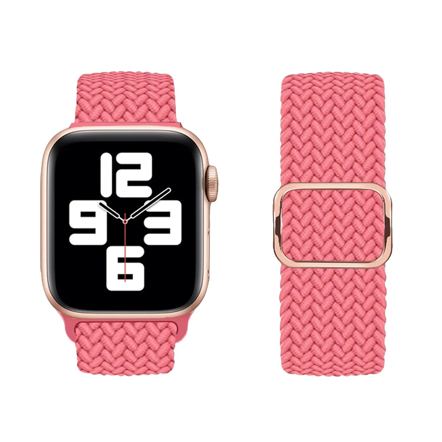 Adjustable Apple Watch Braided Loop#color_watermelon red