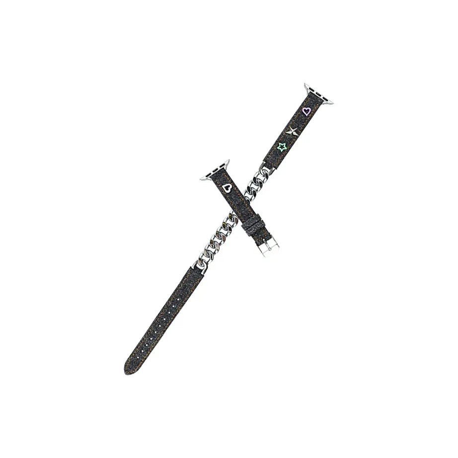 Apple Watch Leather Strap | Double Tour Denim Chain