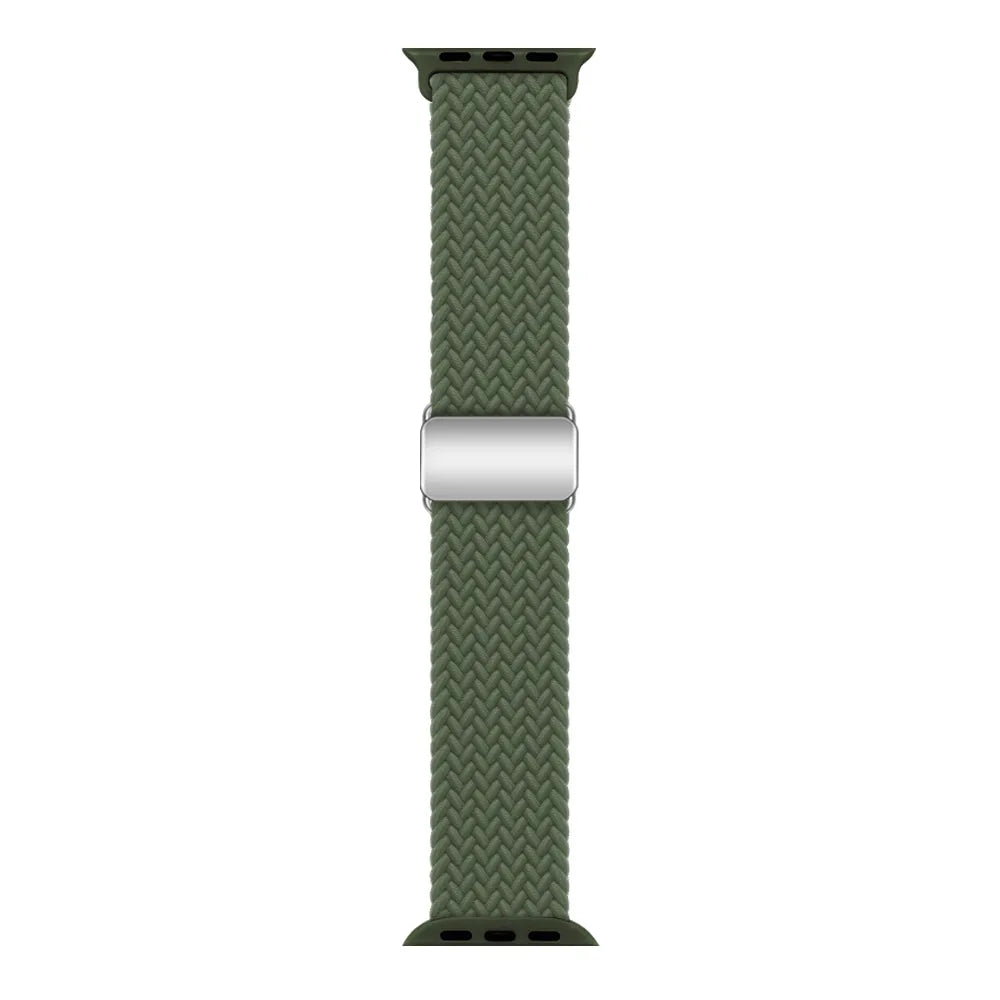 Apple Watch Magnetic Buckle Braided Loop#color_dark green