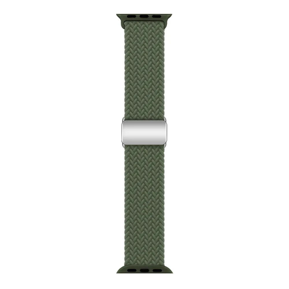 Apple Watch Magnetic Buckle Braided Loop#color_dark green