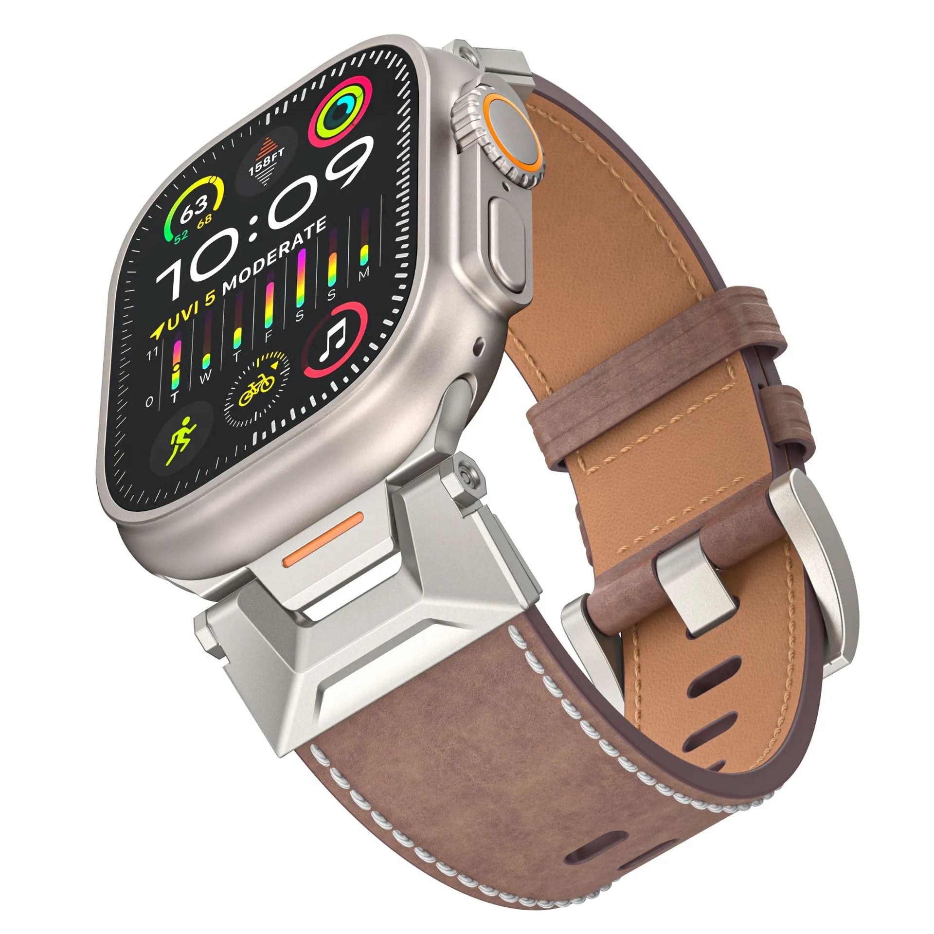 Apple Watch Ultra mech band#color_titanium coffee