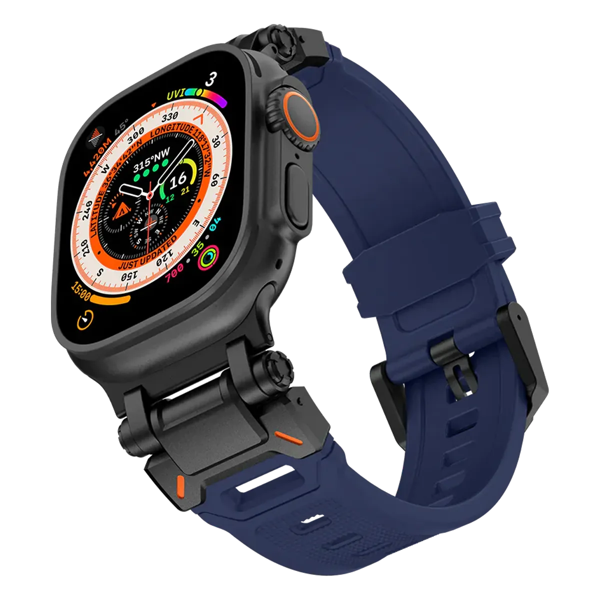 Apple Watch Ultra mech band#color_black navy blue