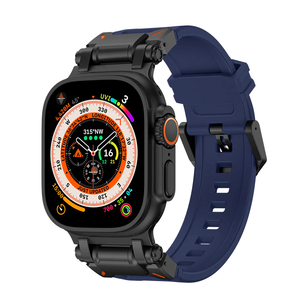 Apple Watch Ultra mech band#color_black navy blue