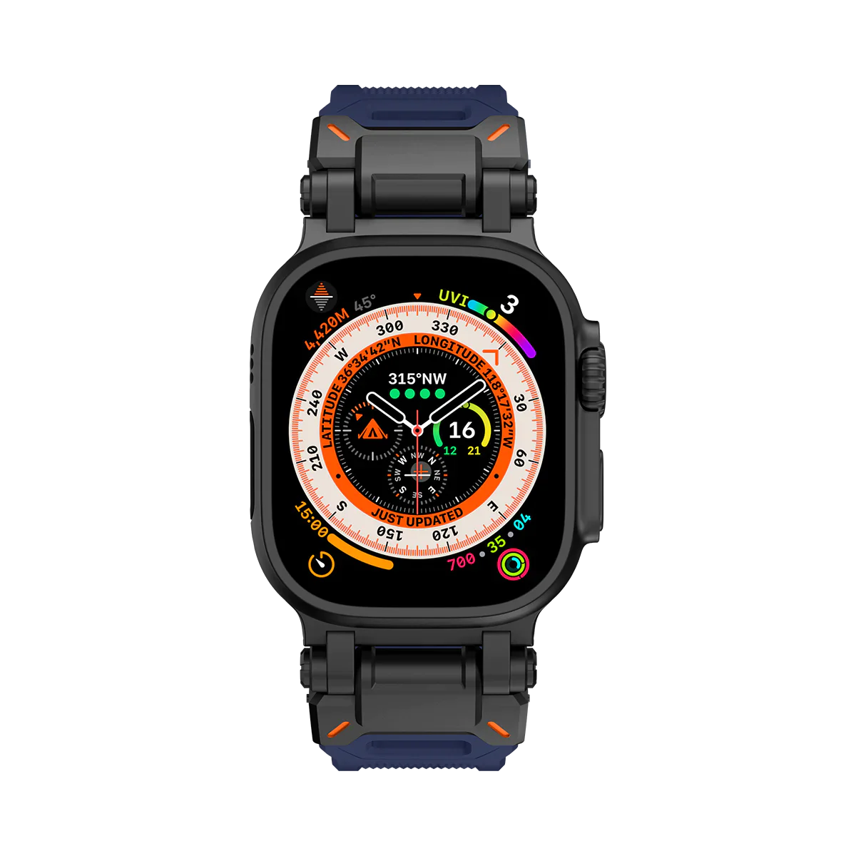 Apple Watch Ultra mech band#color_black navy blue