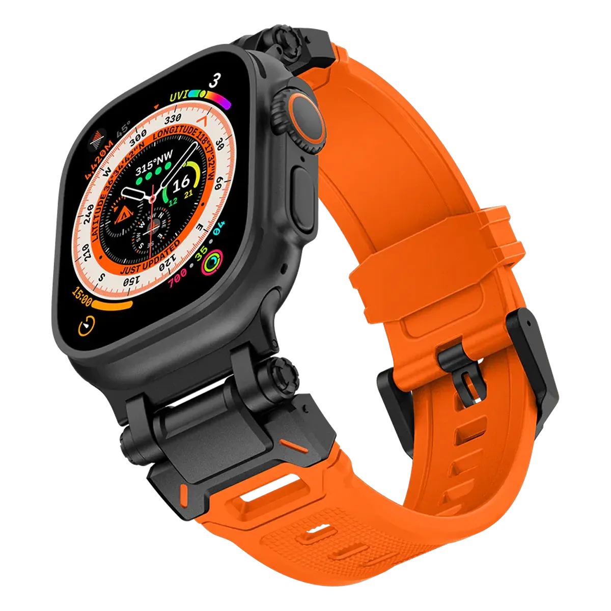 Apple Watch Ultra mech band#color_black orange