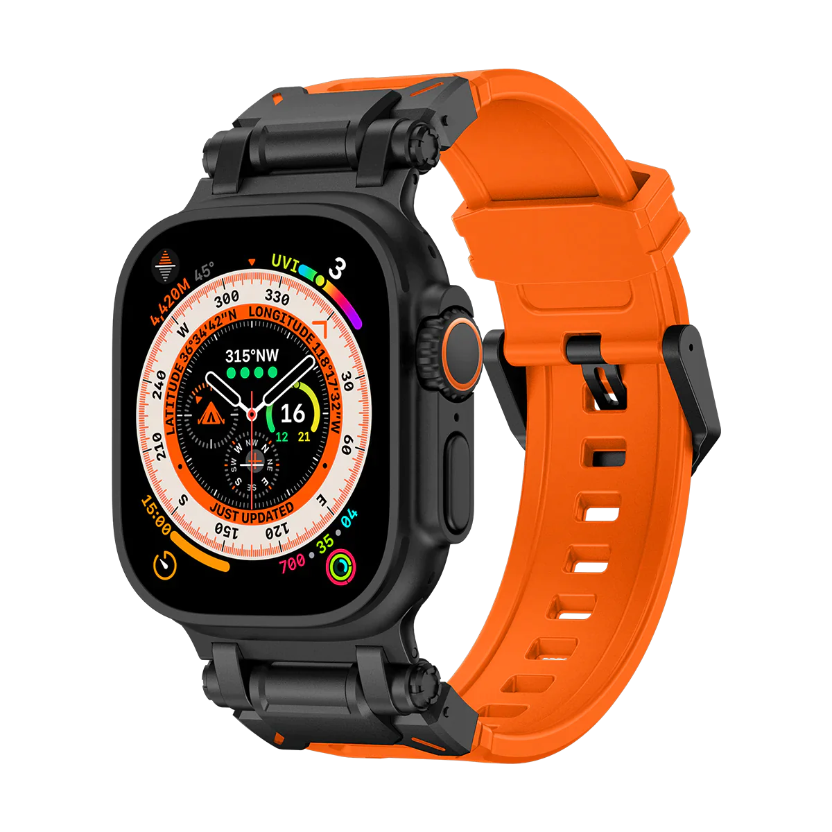 Apple Watch Ultra mech band#color_black orange