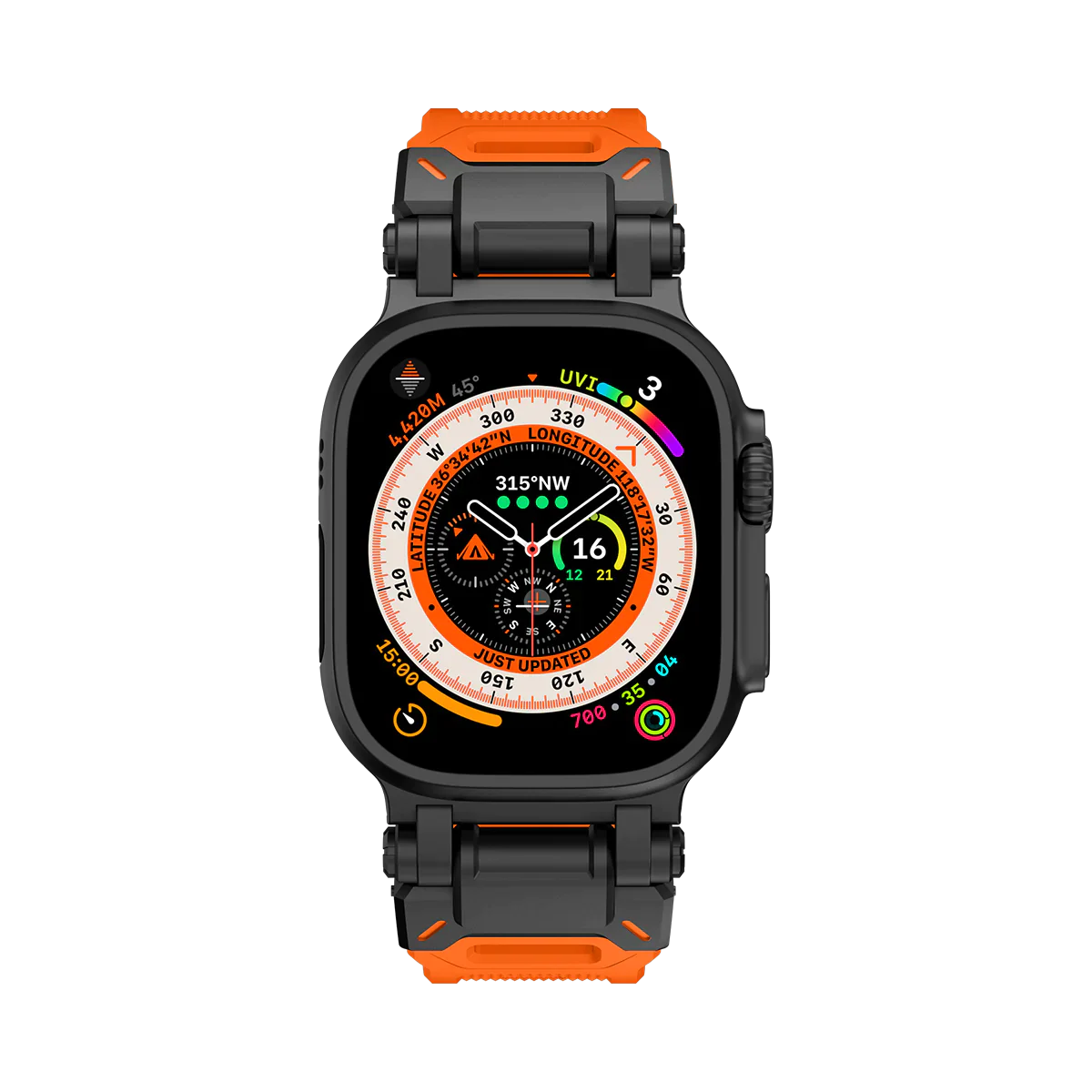 Apple Watch Ultra mech band#color_black orange
