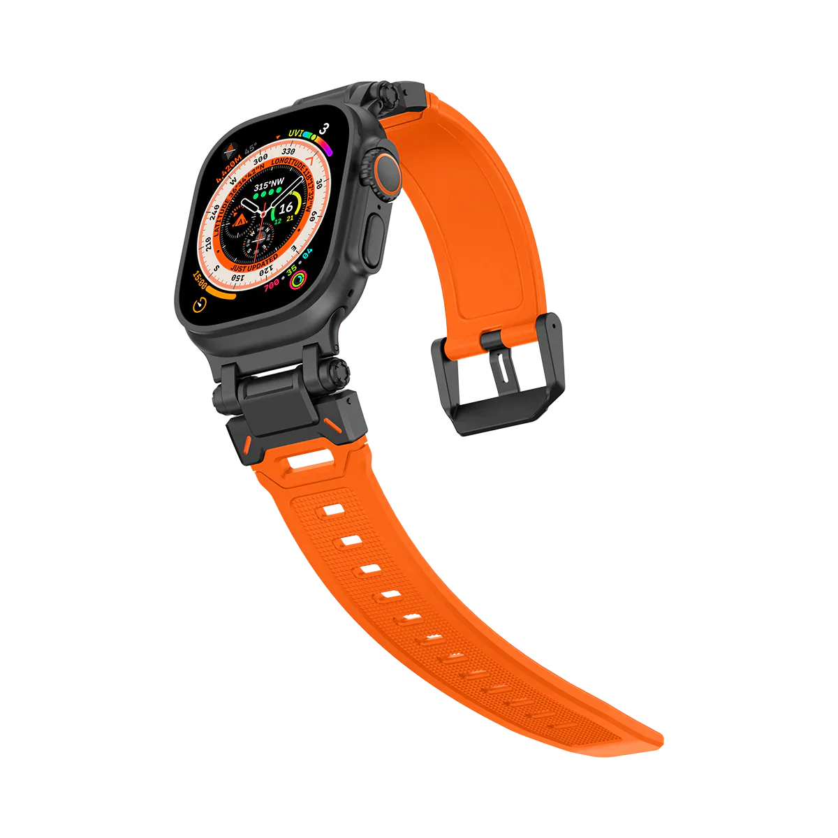 Apple Watch Ultra mech band#color_black orange