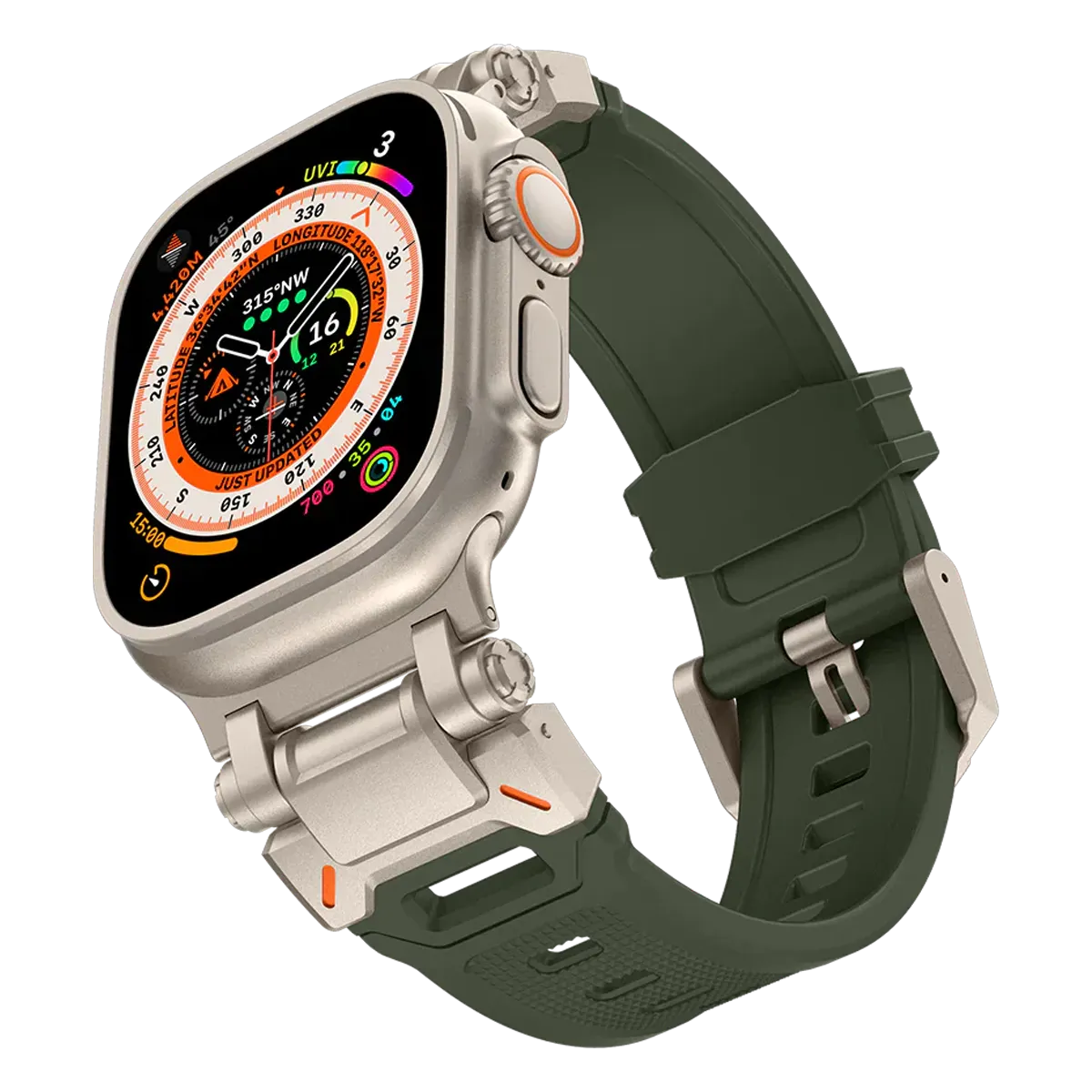 Apple Watch Ultra mech band#color_titanium green