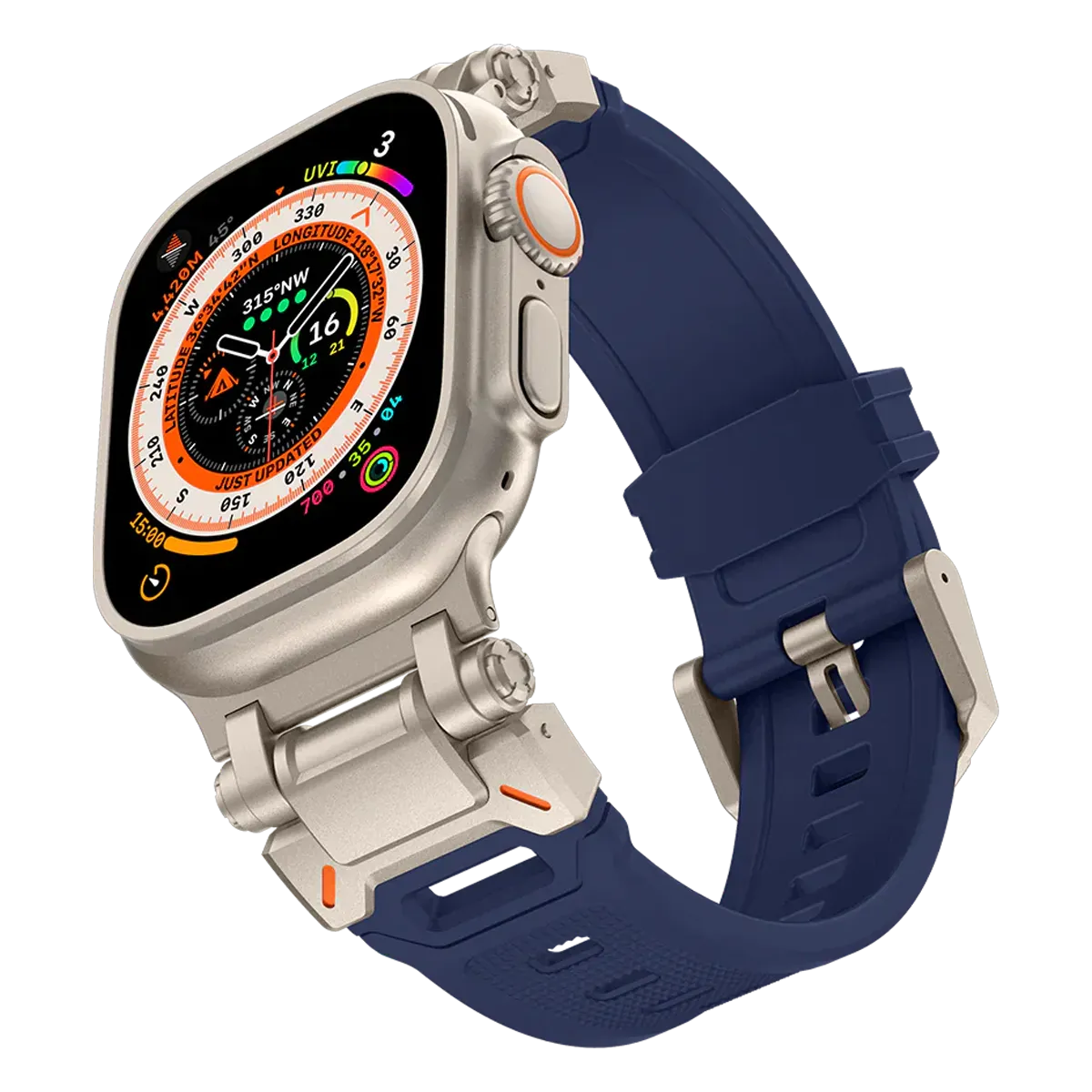 Apple Watch Ultra mech band#color_titanium navy blue