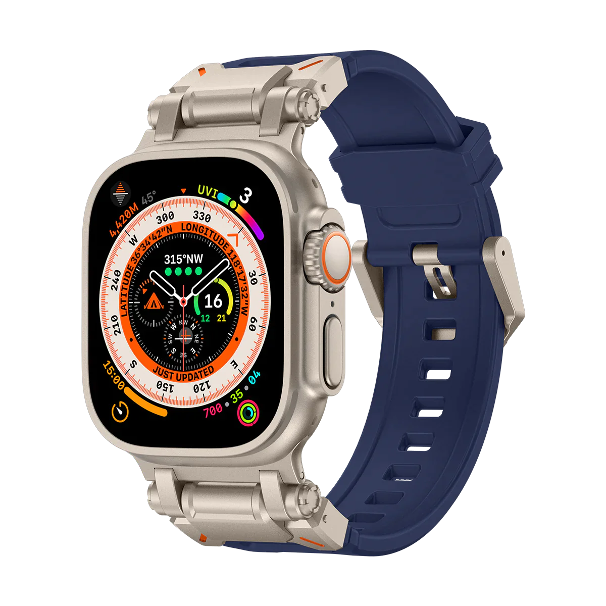 Apple Watch Ultra mech band#color_titanium navy blue