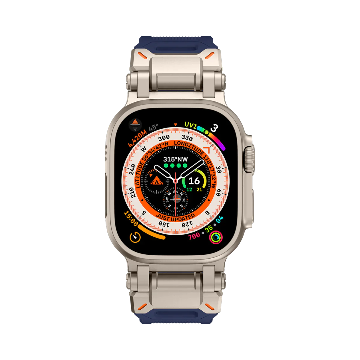 Apple Watch Ultra mech band#color_titanium navy blue
