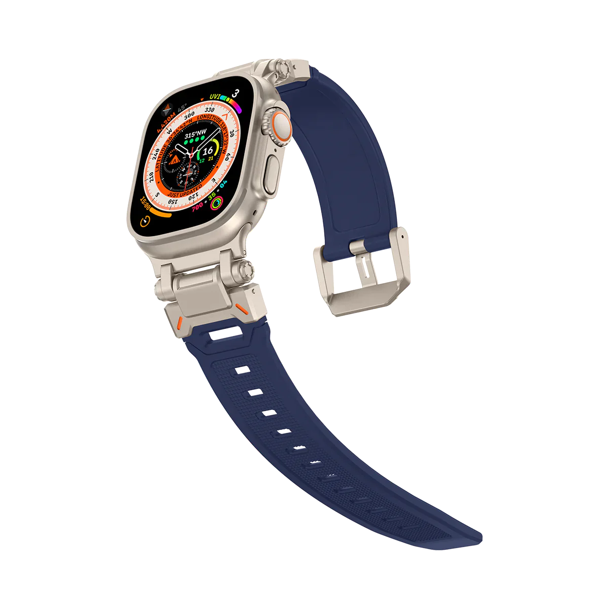 Apple Watch Ultra mech band#color_titanium navy blue