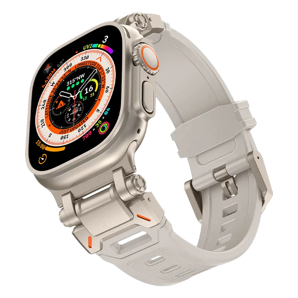 Apple Watch Ultra mech band#color_titanium starlight