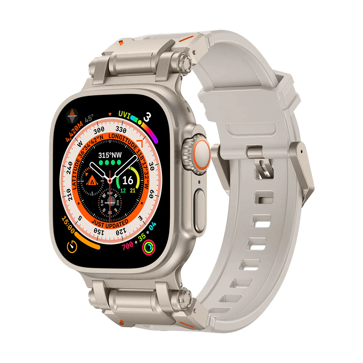 Apple Watch Ultra mech band#color_titanium starlight