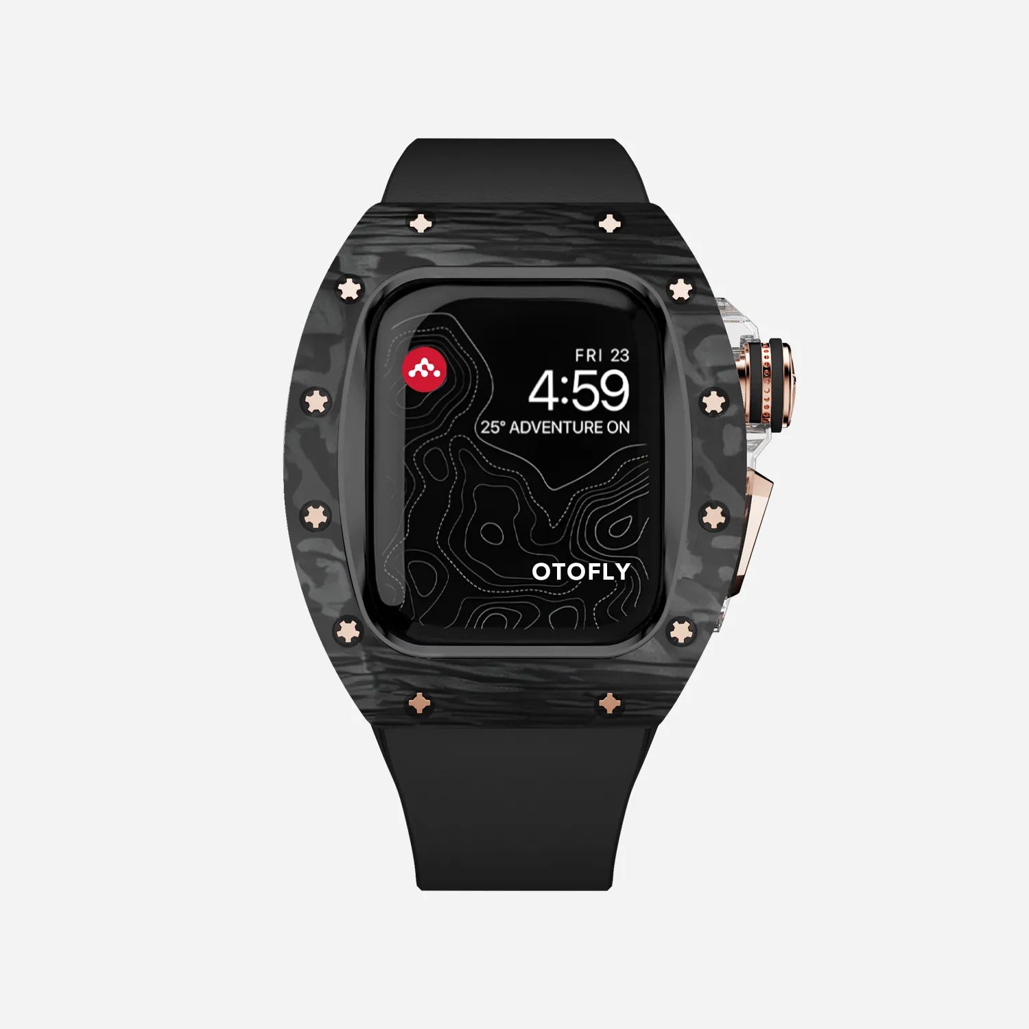 【特別価格】Applewatch Case Carbon R 44 45 44/45MM Apple watch Carbon fiber & Silver Titanium case