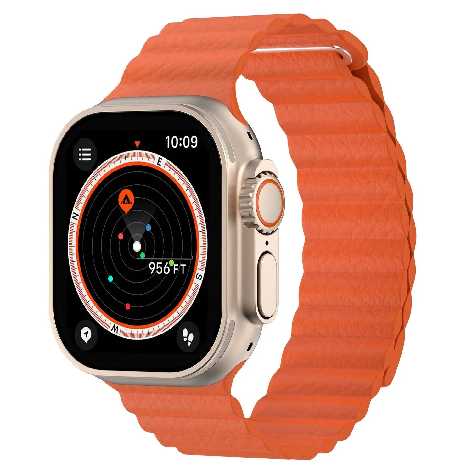 Apple Watch magnetic leather loop#color_orange