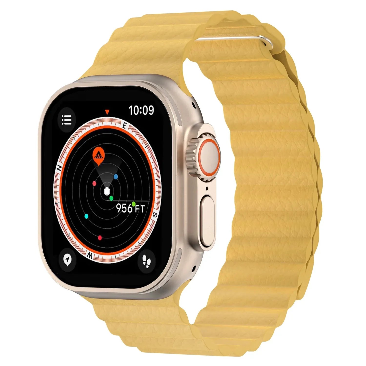 Apple Watch magnetic leather loop#color_yellow