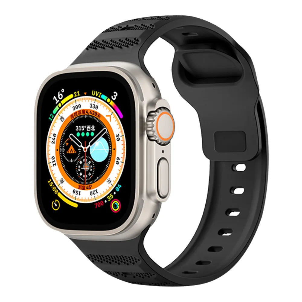 Waterproof Apple Watch Fluoroelastomer band#color_black