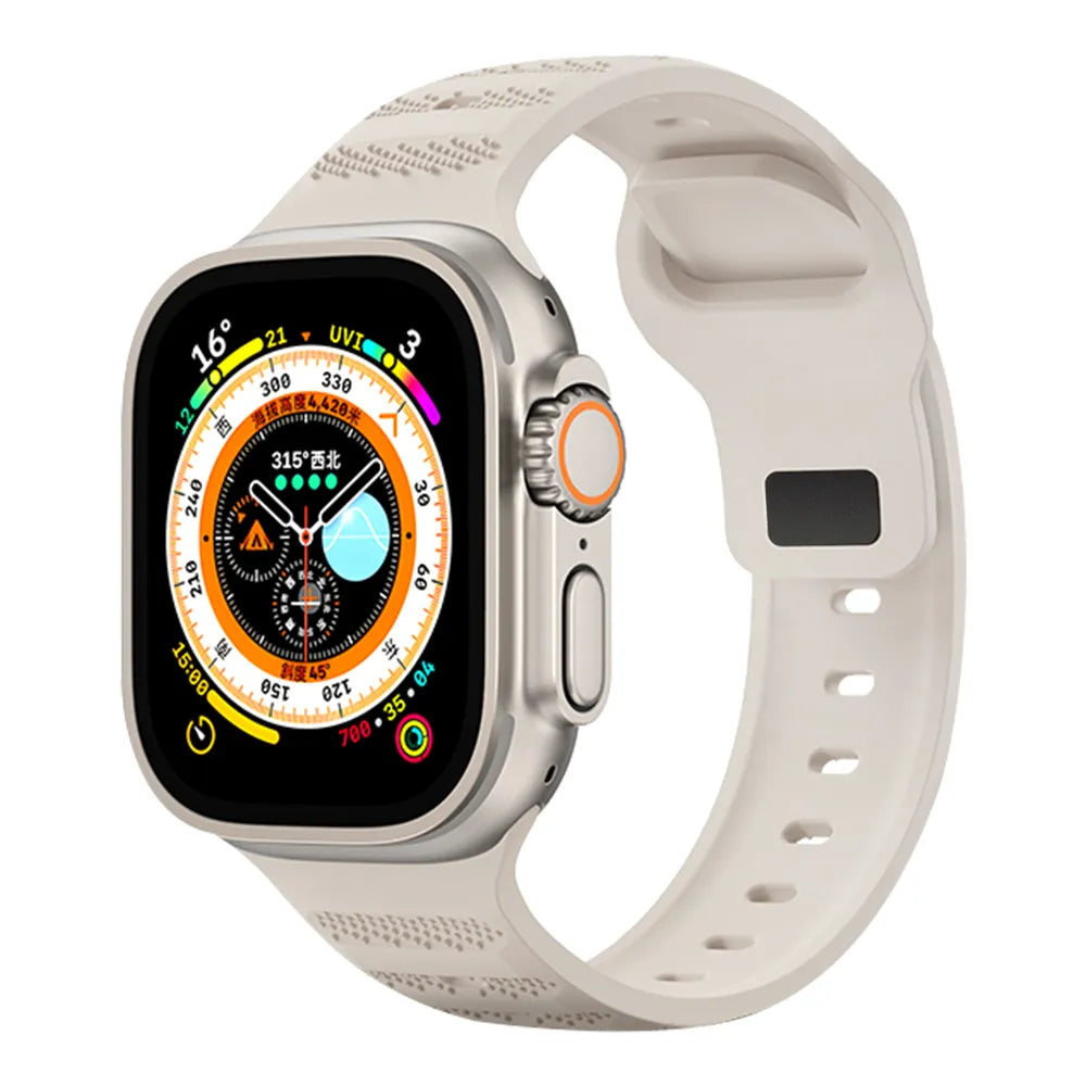 Waterproof Apple Watch Fluoroelastomer band#color_starlight