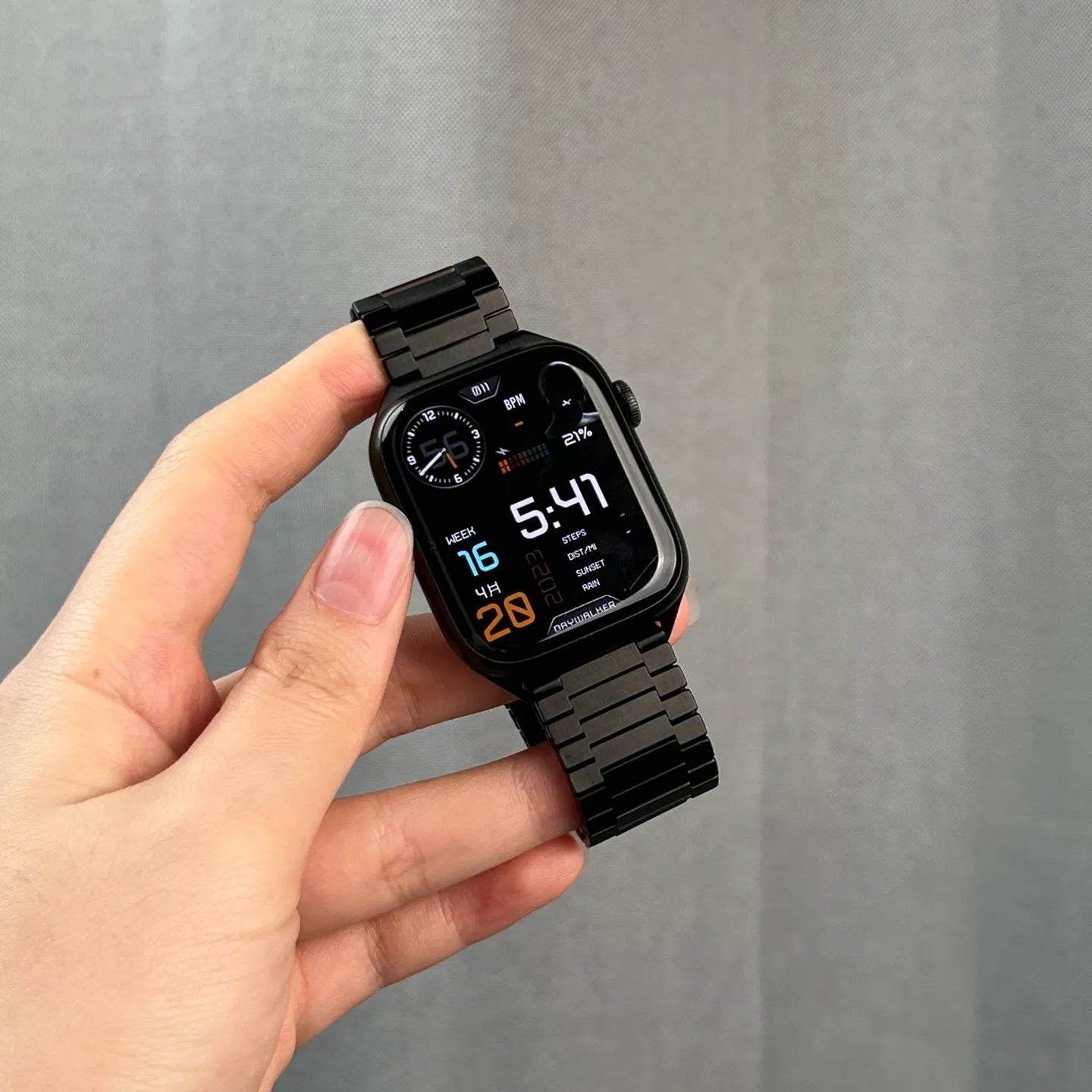 Apple Watch Magnetic Buckle Steel Band#color_black