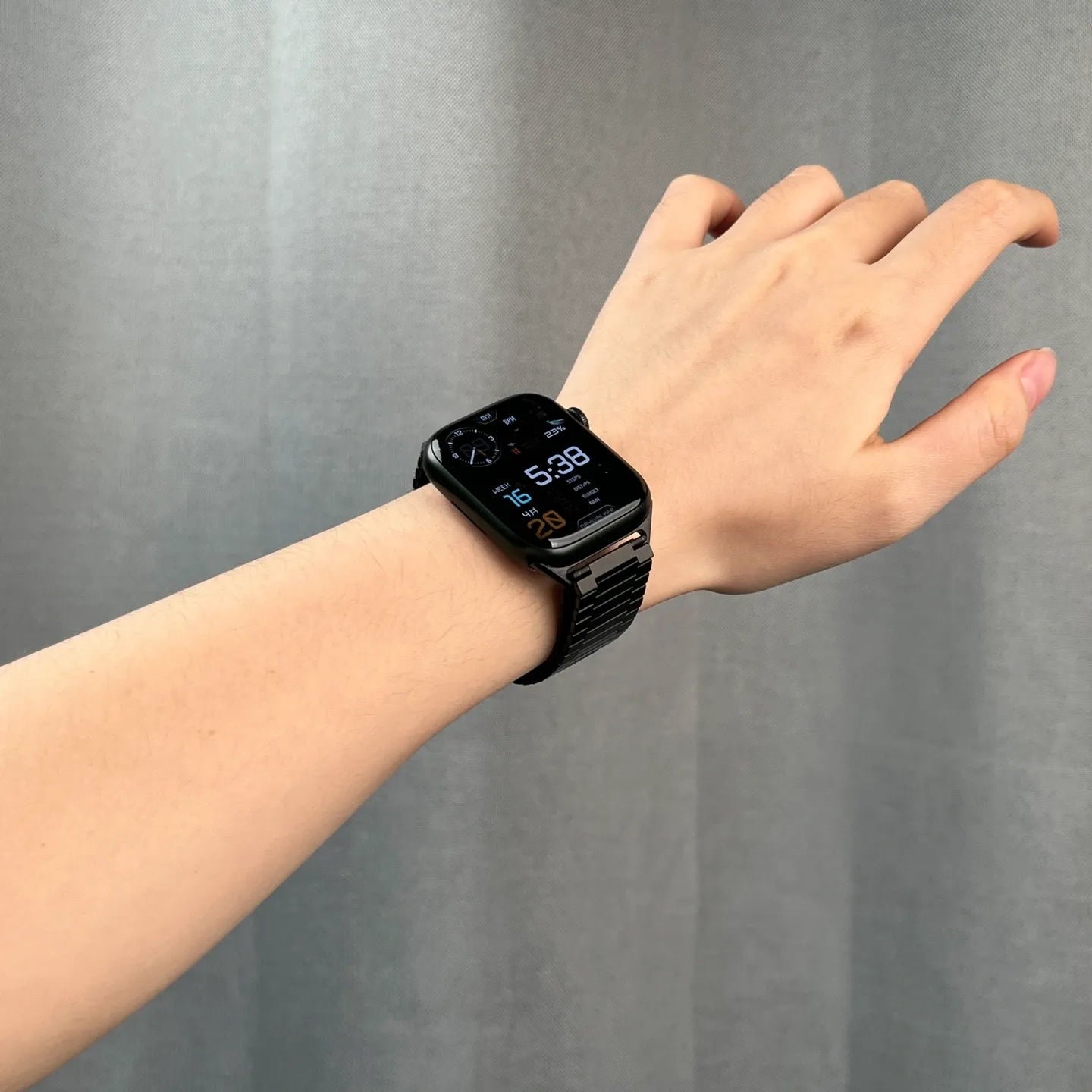 Apple Watch Magnetic Buckle Steel Band#color_black