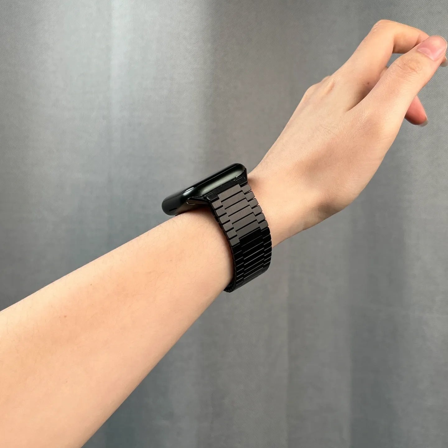 Apple Watch Magnetic Buckle Steel Band#color_black