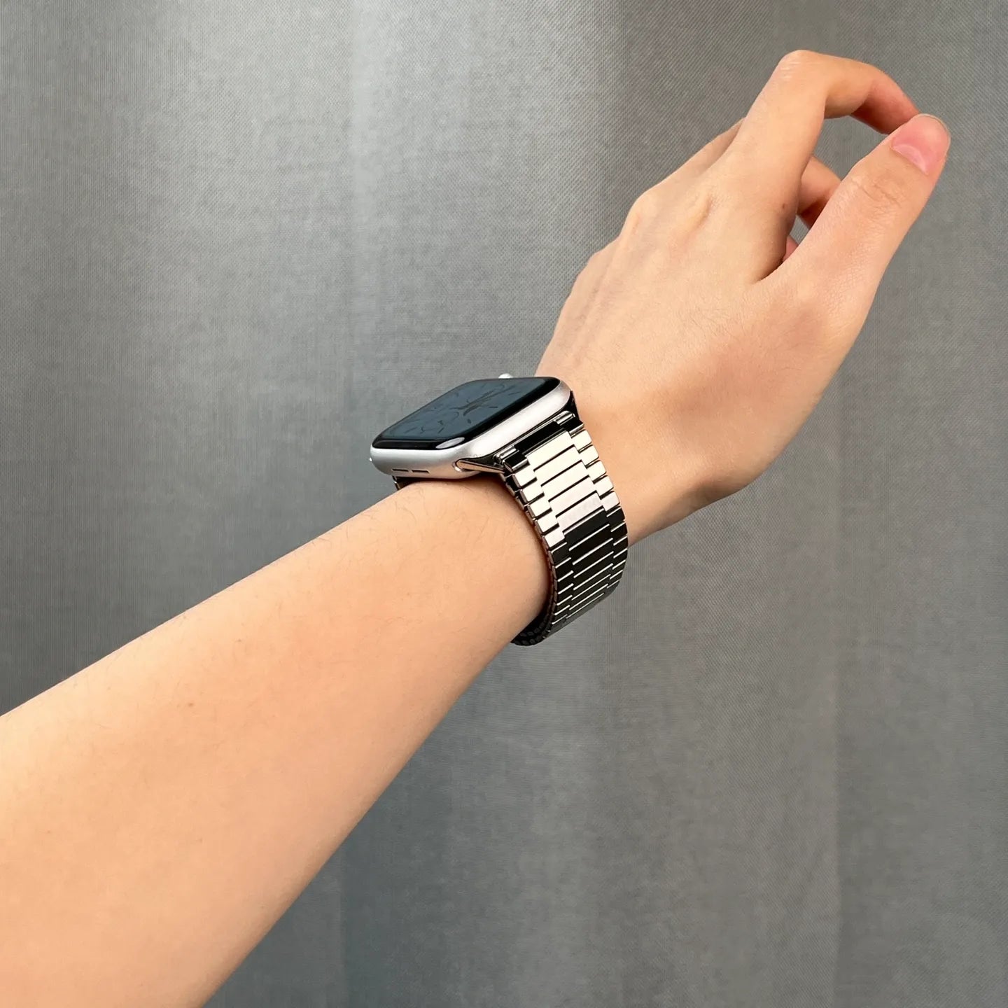 Apple Watch Magnetic Buckle Steel Band#color_silver