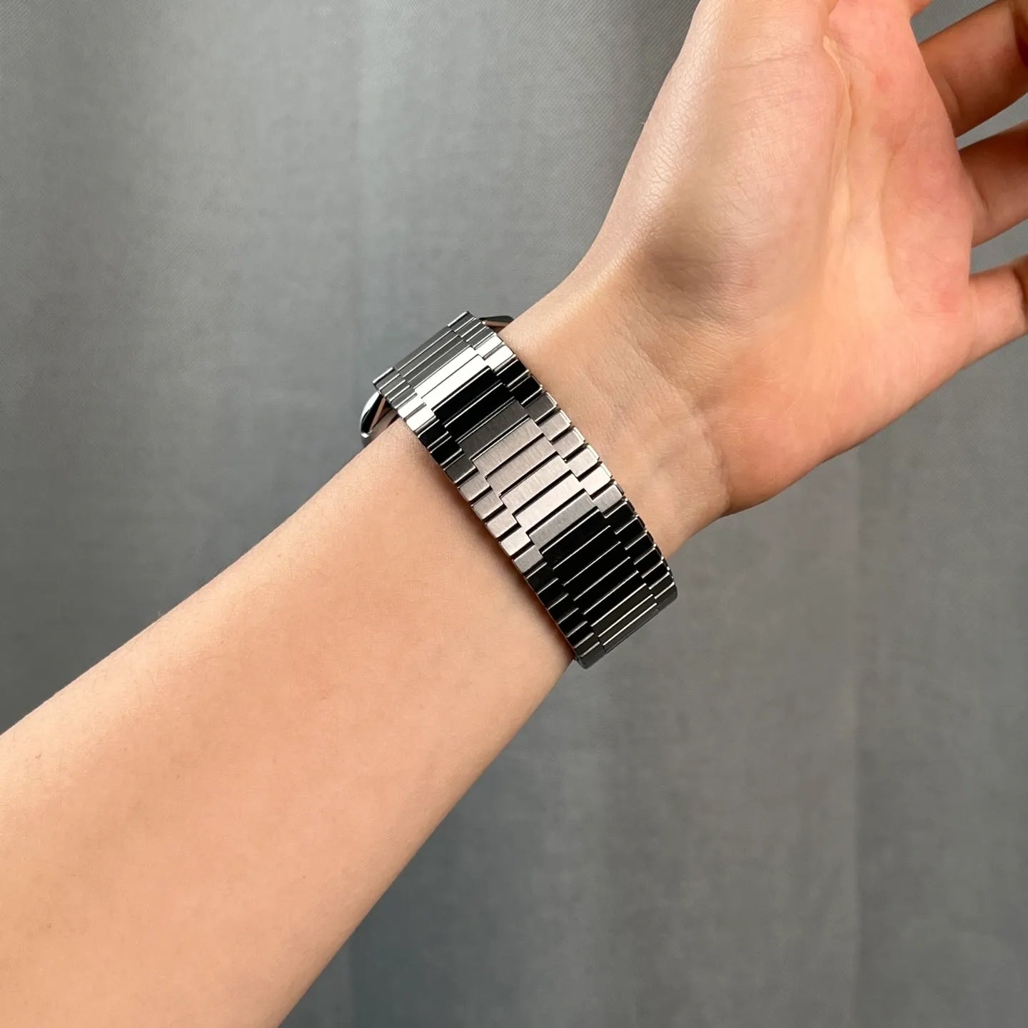 Apple Watch Magnetic Buckle Steel Band#color_silver