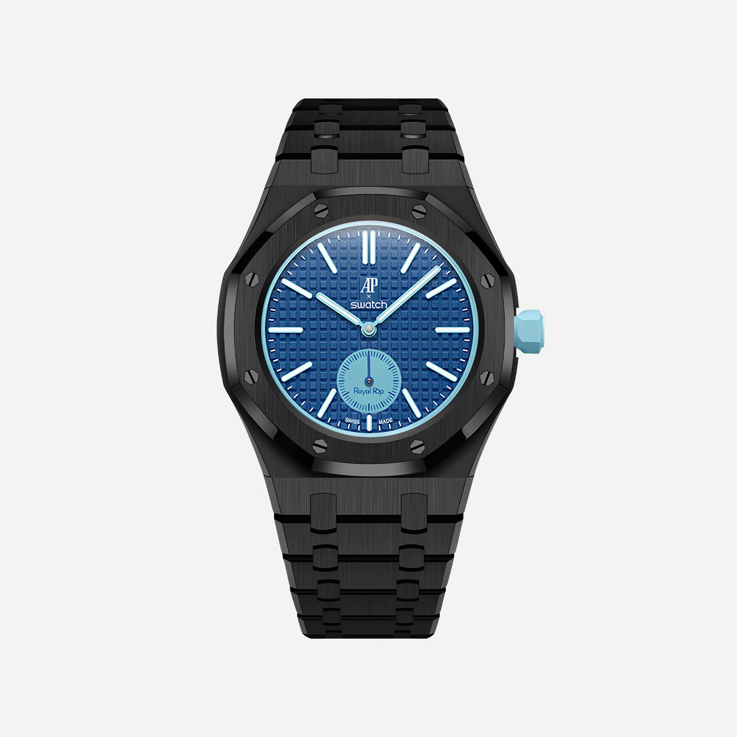 Black Stainless Steel Bracelet & Case for AP x Swatch Royal Pop