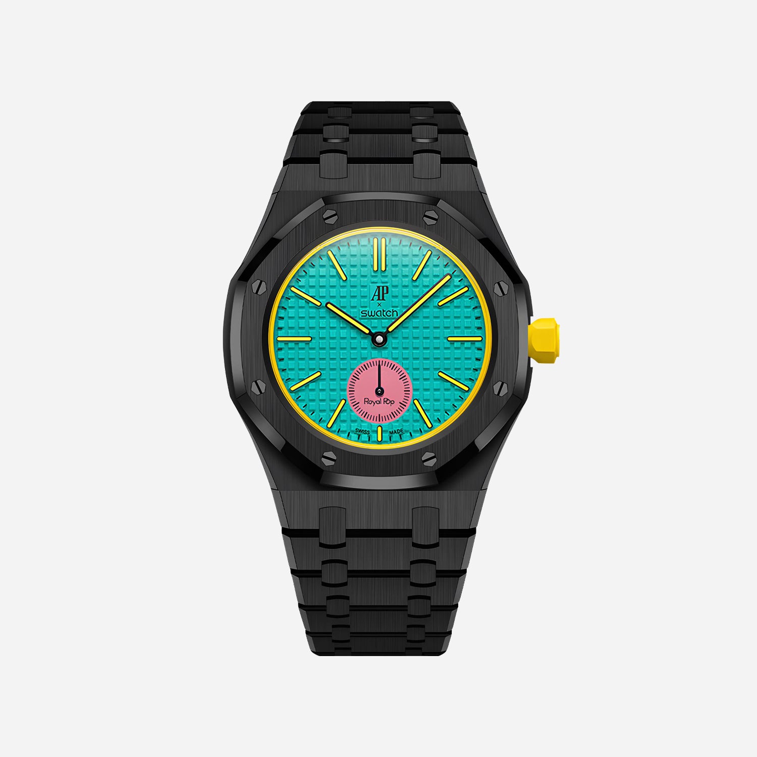 Black Stainless Steel Bracelet & Case for AP x Swatch Royal Pop