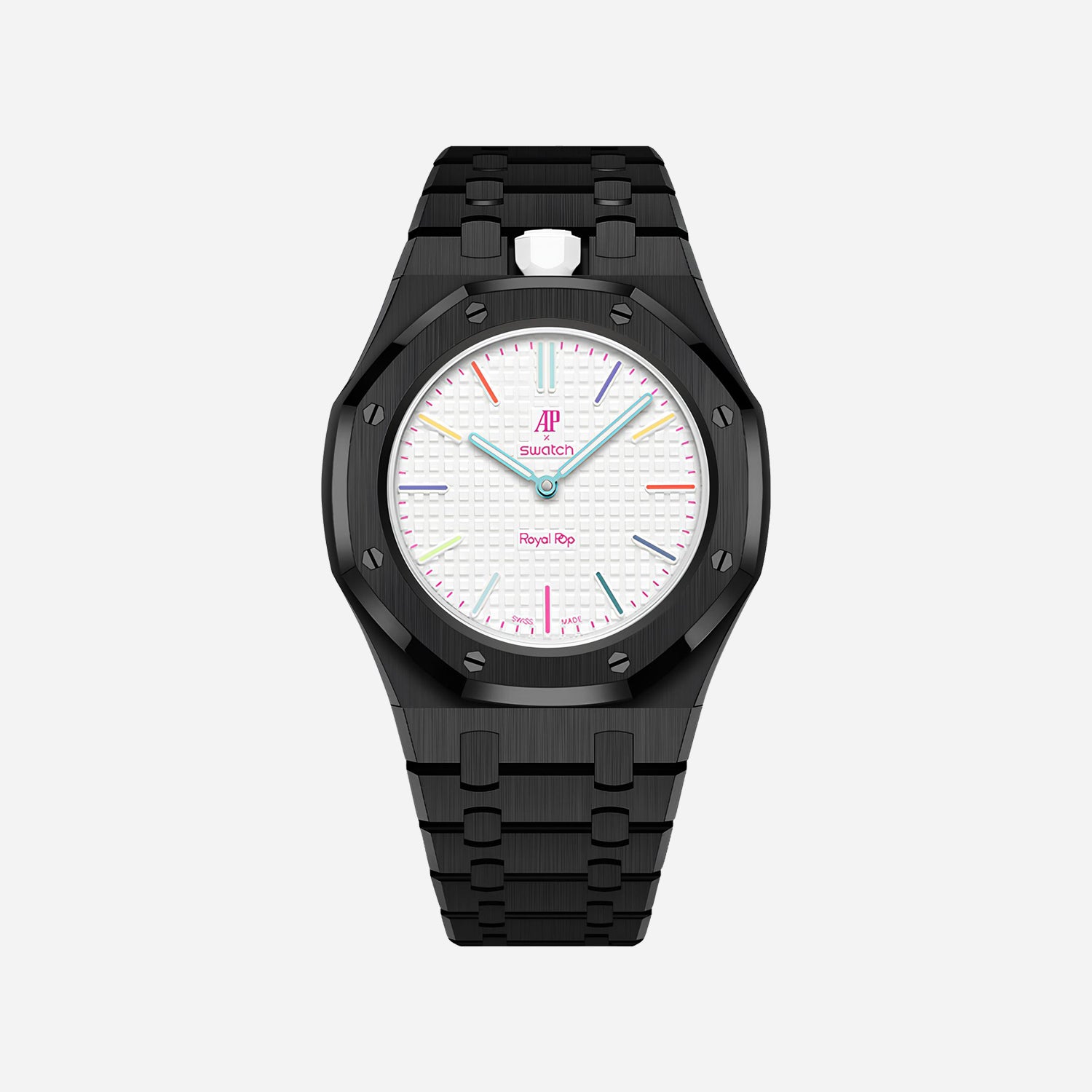 Black Stainless Steel Bracelet & Case for AP x Swatch Royal Pop