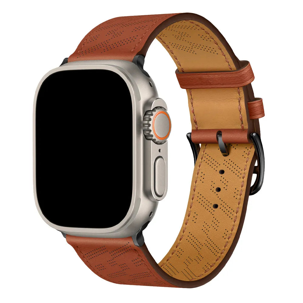 breathable Apple Watch leather band#color_copper