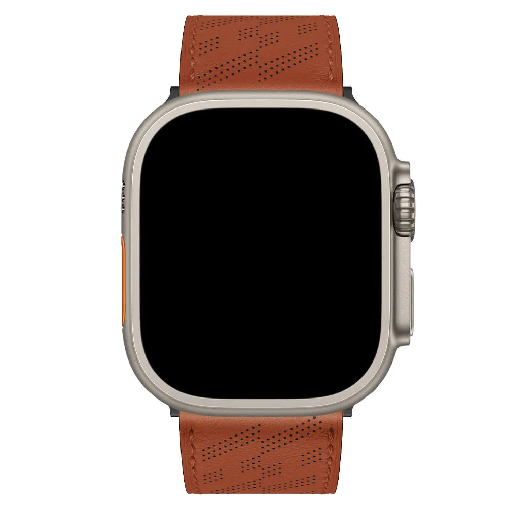 breathable Apple Watch leather band#color_copper