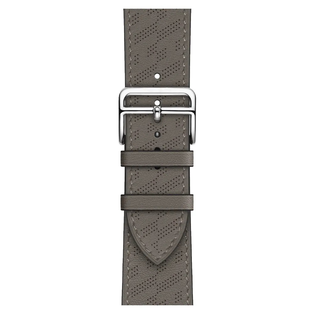 breathable Apple Watch leather band#color_gray