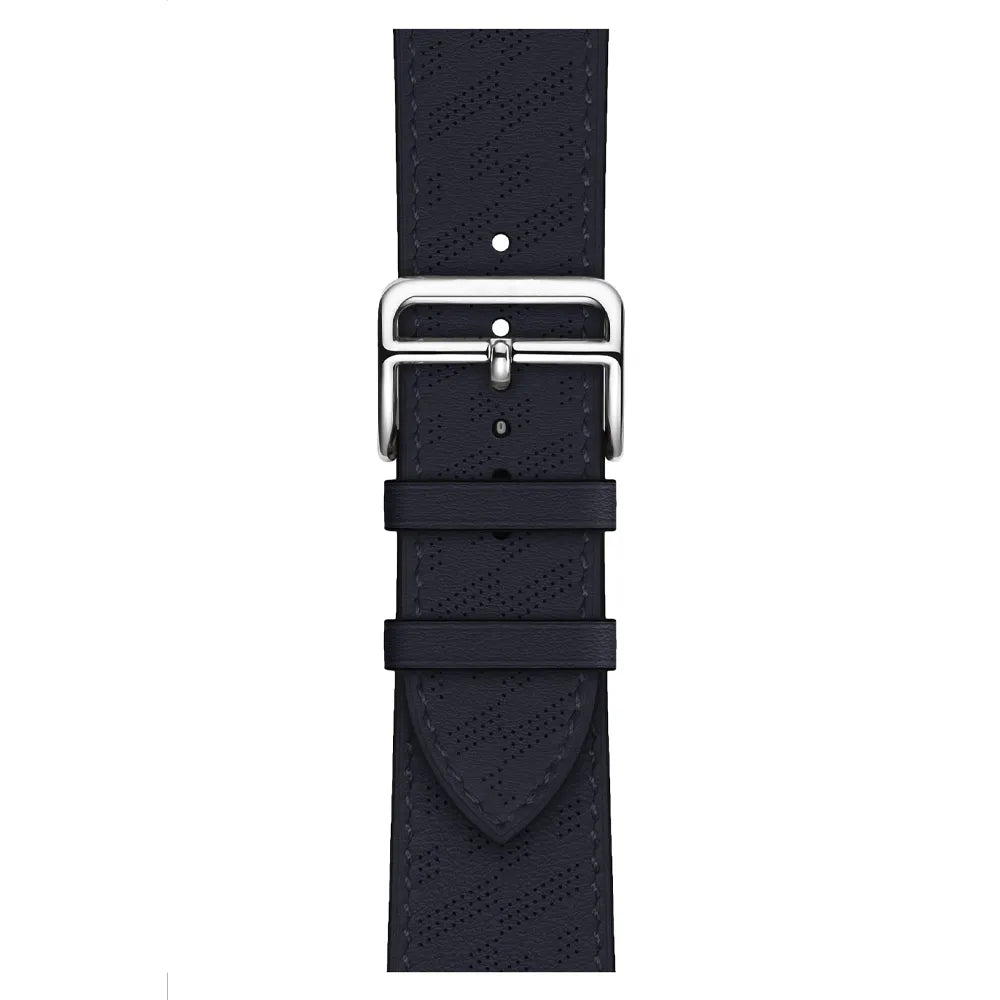 breathable Apple Watch leather band#color_midnight