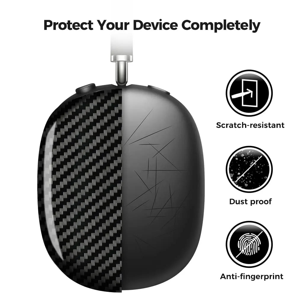 carbon fiber AirPods Max case#color_bright black