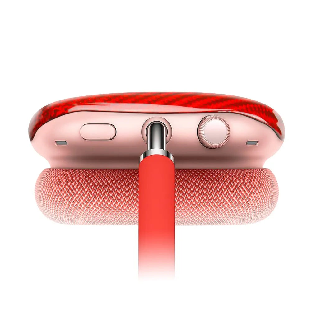 carbon fiber AirPods Max case#color_bright red