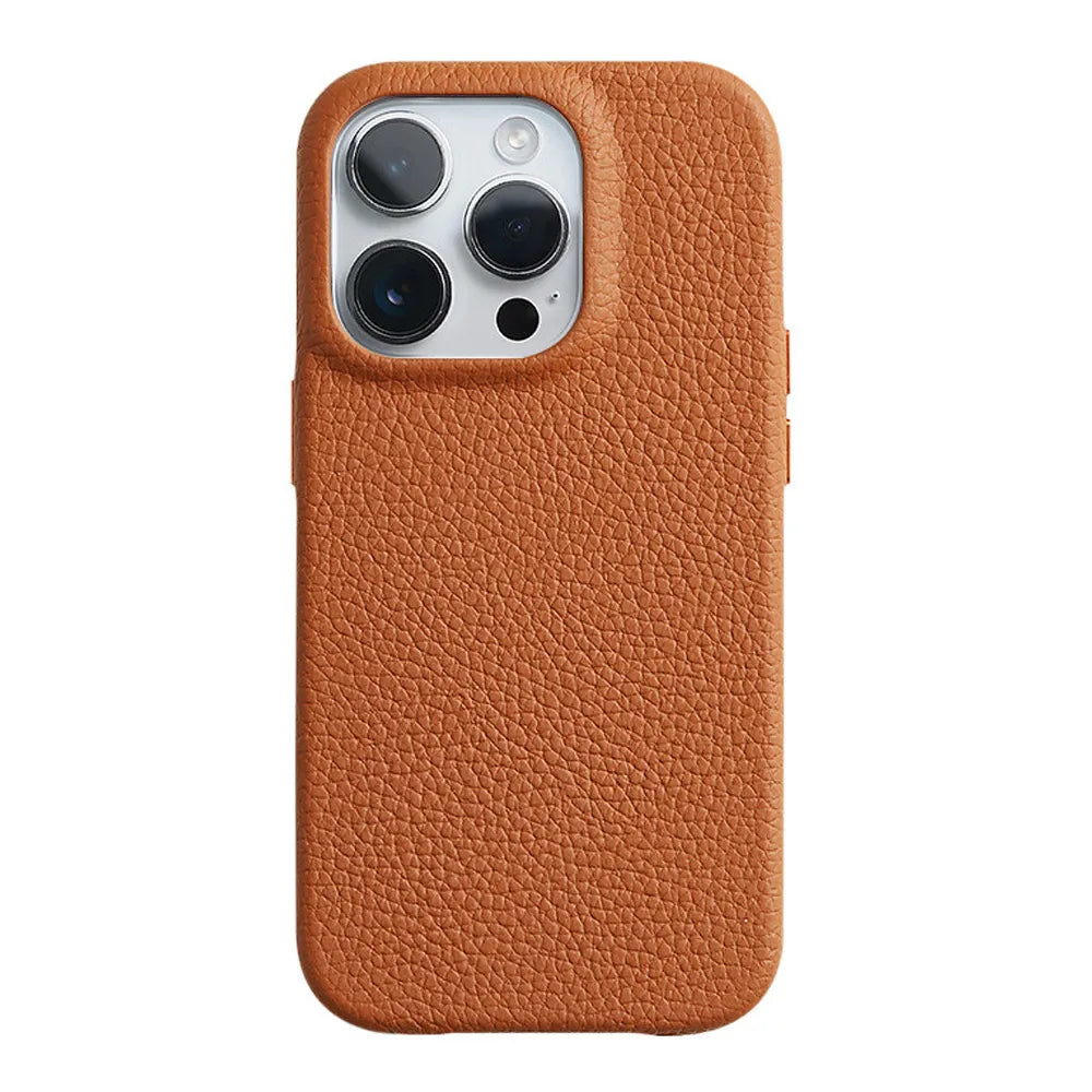 Leather iPhone case with MagSafe#color_caramel