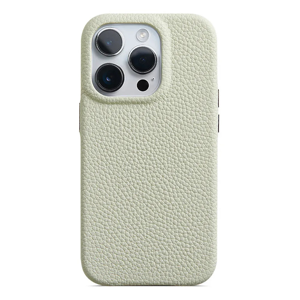 Leather iPhone case with MagSafe#color_ice green