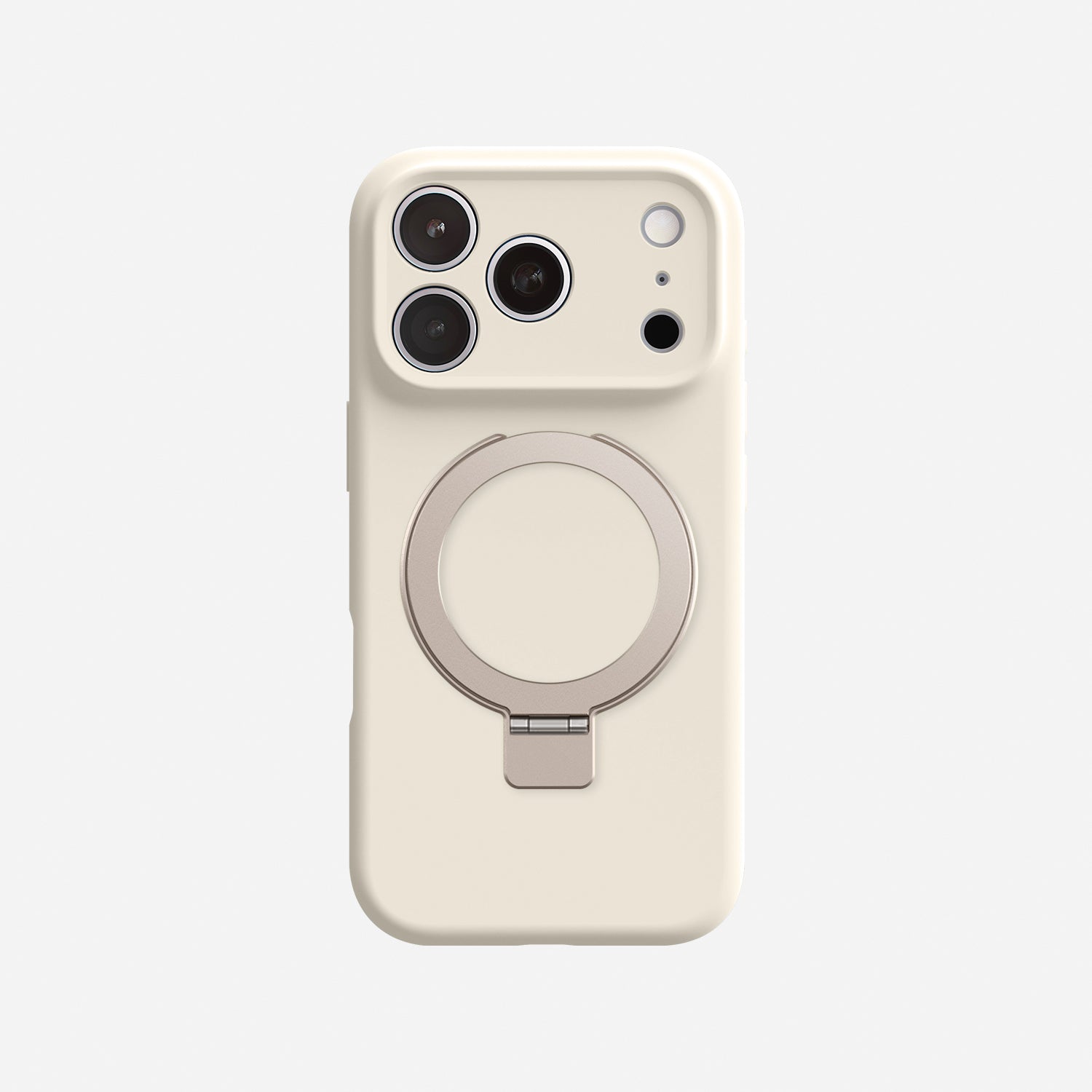 iPhone用シリコンケース ホワイト・ドット 17 iPhone 17 Pro Max Silicone Case with Metal Stand – Supports