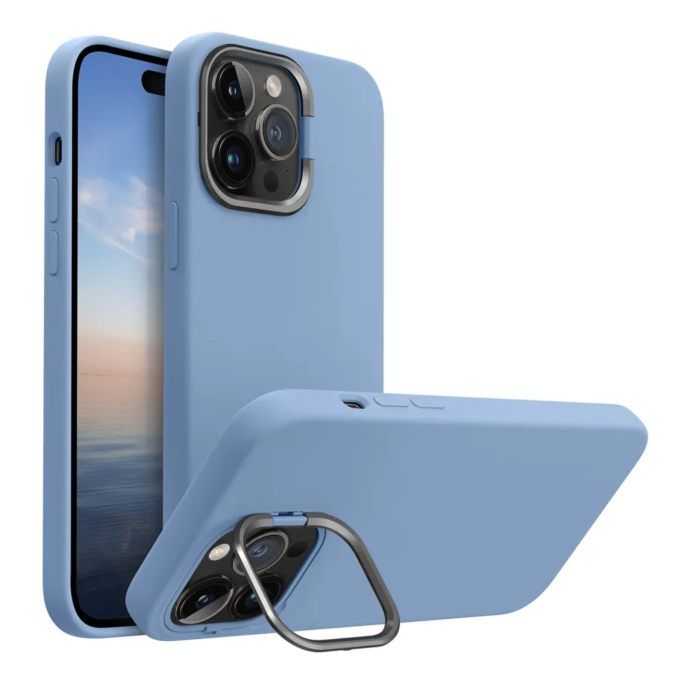 iPhone silicone case with stand#color_blue